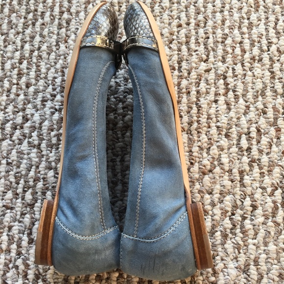 Attilio Giusti Leombruni Snakeskin denim ballet - Picture 5 of 7